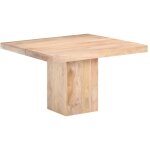 Vidaxl ? table de salle � manger carr�e 120x120 cm ? bois de manguier massif ? finition naturelle ? style ...