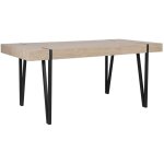 Beliani ? table de salle � manger rectangulaire 150 x 90 cm ? plateau mdf effet bois clair ? pieds en ...