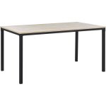 Beliani - table de salle � manger ou cuisine design 150 x 90 cm plateau effet bois et pieds m�talliques ...