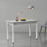 [en. casa] - table de salle  manger den haag 120 x 60 x 75 cm effet bton blanc