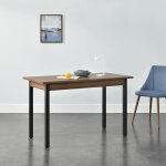 [en. casa] - table de salle  manger den haag 120 x 60 x 75 cm effet noyer noir