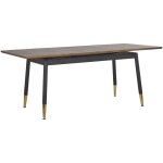 Table de salle à manger extensible 160 / 200 x 90 cm plateau en mdf effet bois foncé pour intérieur de ... Table de salle à manger extensible 160 / 200 x 90 cm plateau en mdf effet bois foncé pour intérieur de ...