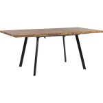 Table de salle à manger extensible à rallonge 140 / 180 x 90 cm en mdf et acier noir pour intérieur loft ... Table de salle à manger extensible à rallonge 140 / 180 x 90 cm en mdf et acier noir pour intérieur loft ...