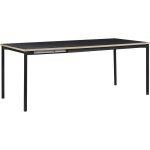 Beliani - table de salle à manger extensible à rallonge 140 / 190 x 90 cm en mdf et acier noir pour intérieur ... Beliani - table de salle à manger extensible à rallonge 140 / 190 x 90 cm en mdf et acier noir pour intérieur ...