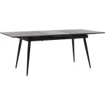 Beliani - table de salle  manger extensible  rallonge 160 / 200 x 90 cm 6 places en mdf et acier noir ...