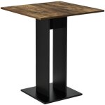 Table salle à manger de forme carrée pour cuisine salon 78 cm brun noir Table salle à manger de forme carrée pour cuisine salon 78 cm brun noir