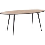 Beliani - table de salle � manger ovale 180 x 90 cm effet bois de ch�ne et pieds en m�tal noir pour int�rieur ...