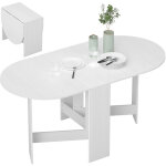 Table de salle � manger pliante, table � abattants pour petits espaces, plateau ovale pour salle � manger, ...