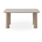 Table de salle � manger rectangulaire 200x100 cm en mdf imitation travertin avec plateau en c�ramique ...