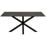 Hellin - table � manger 160x90x75, 5 cm plateau en c�ramique noire - buggio
