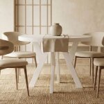 Table de salle � manger ronde extensible pero, style loft, scandinave, diam�tre : 90 / 140 cm, couleur ...