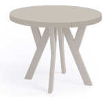 Table de salle � manger ronde extensible, pero, style loft, scandinave, diam�tre : 90 / 140 cm, couleur ...