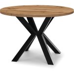 Table de salle � manger ronde extensible ral avec pieds en bois, style loft, industriel, diam�tre : 100 ...