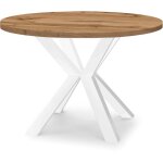 Table de salle � manger ronde extensible ral avec pieds en bois, style loft, industriel, diam�tre : 100 ...