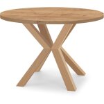 Table de salle � manger ronde extensible ral avec pieds en bois, style loft, industriel, diam�tre : 90 ...