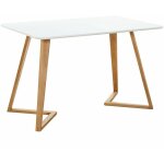 Table de salle à manger simple dallas, pieds en bois massif et dessus en plastique, blanc Table de salle à manger simple dallas, pieds en bois massif et dessus en plastique, blanc