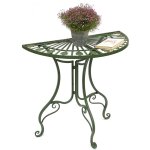 Table semi - circulaire table murale 93995 table d'appoint en m�tal 80 cm table de jardin table semi ...