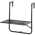Table suspendue de balcon pliable dim. plateau 60l x 40l cm hauteur r�glable 57 - 72h cm m�tal �poxy ...