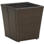 Vidaxl - table à thé marron 41, 5x41, 5x44 cm résine tressée verre trempé Vidaxl - table à thé marron 41, 5x41, 5x44 cm résine tressée verre trempé