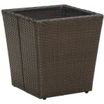 Vidaxl - table � th� marron 41, 5x41, 5x44 cm r�sine tress�e verre tremp�