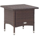 Vidaxl - table � th� marron 50x50x47 cm r�sine tress�e