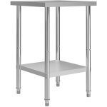 Torana - table de travail de cuisine 60x60x85 cm acier inoxydable