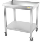 Table de travail en inox 800 x 800 mm sur roulettes premium - goldinox