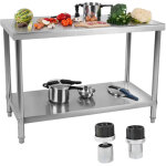Royal catering ? table de travail inox 100 x 60 cm ? capacit� de charge 90 kg ? �tag�re sup�rieure 65 ...