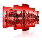 Paris prix - tableau 5 panneaux 'lumière rouge au dessus de new york' 100 x 200 cm Paris prix - tableau 5 panneaux 'lumière rouge au dessus de new york' 100 x 200 cm