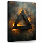 Tableau abstrait figures g�om�triques or noir pour chambre salon 40x30