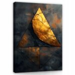 Tableau abstrait loft industriel or noir pour chambre salon 40x30