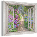 Tableau acoustique hortensia - transparent - fleurs - �t� - mauve - chemin panneau insonorisant 80x60 ...