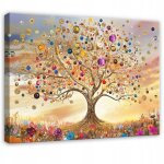 Tableau arbre de vie abstrait pour salon chambre cuisine sur toile 100x70