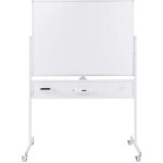 Tableau blanc mobile double face 120x90 cm avec support et roulettes