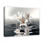 Tableau pour chambre salon cuisine fleurs moderne sur toile murale 60x40