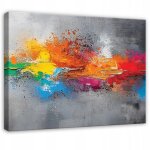 Tableau gris abstrait loft pour chambre salon cuisine sur toile 100x70