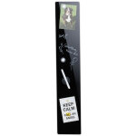 Tableau magn�tique, panneau d'affichage, pense - b�te, 3 aimants, verre, 15x80 cm, noir - relaxdays