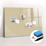 Tableau magntique, panneau d'affichage, pense - bte, impression sur verre ? 100 cm x 70 cm - beige