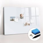 Tableau magntique, panneau d'affichage, pense - bte, impression sur verre ? 100 cm x 70 cm - blanc