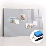 Tableau magntique, panneau d'affichage, pense - bte, impression sur verre ? 90 cm x 60 cm - gris clair ...