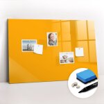 Tableau magntique, panneau d?affichage, pense - bte, impression sur verre ? 90 cm x 60 cm - jaune fonc ...