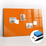 Tableau magntique, panneau d?affichage, pense - bte, impression sur verre ? 90 cm x 60 cm - orange