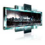 Paris prix - tableau 'new york turquoise : la nuit toile' 50 x 100 cm