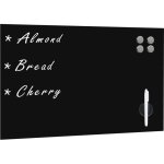 Tableau noir magn�tique avec mur de verre noir avec divers aimants taille : 50x30 cm