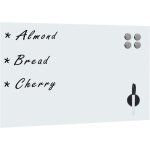 Tableau noir magn�tique avec mur de verre blanc avec diff�rentes aimants dimensions taille : 50x30 cm ...