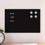 Tableau noir magntique mural noir 30x20 cm verre tremp