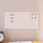 Tableau noir magntique mural blanc 40x20 cm verre tremp
