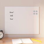 Tableau noir magntique mural blanc 50x40 cm verre tremp