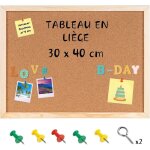 Creative home - tableau panneau affichage liège avec cadre en bois 30 x 40 cm Creative home - tableau panneau affichage liège avec cadre en bois 30 x 40 cm