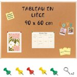 Creative home - tableau panneau affichage liège avec cadre en bois 90 x 60 cm Creative home - tableau panneau affichage liège avec cadre en bois 90 x 60 cm